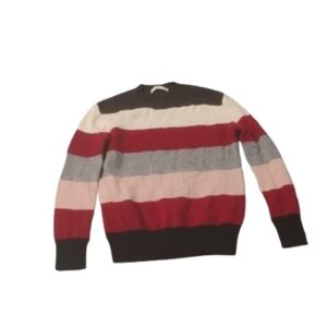 Decker Luxe Women's Crewneck Colorful Striped Cashmere Sweater